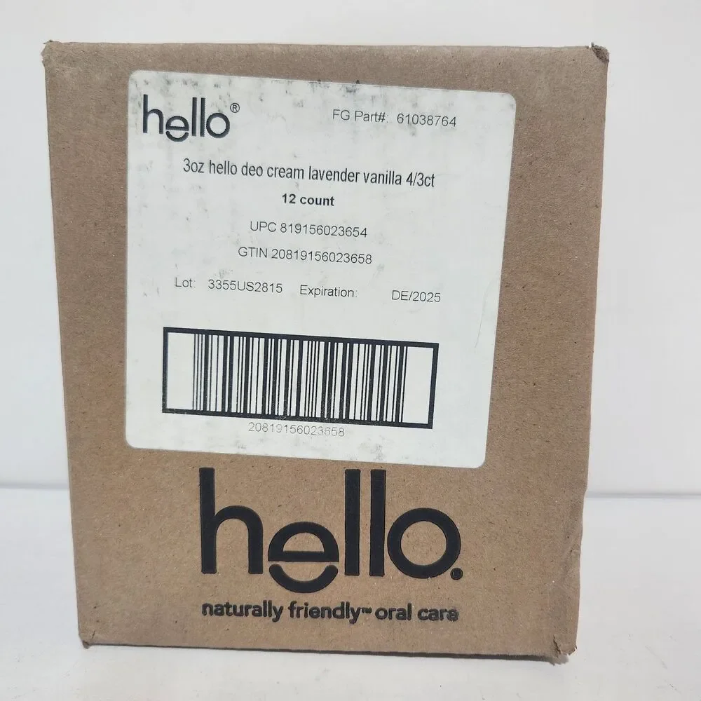 [Case of 12] Hello All Over Body Deodorant Lavender Vanilla - Expired 2025